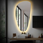 Specchio LED Asimmetrico Verticale | Pulsanti touch | Funzione anti-appannamento | Luce bianca calda - Reyze Serie Ambient Modello 1